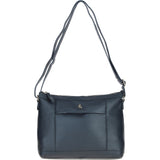 Ashwood Ladies Leather Shoulder Bag Navy: AJ1