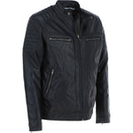 Mens Leather Biker Jacket Black: G-6200