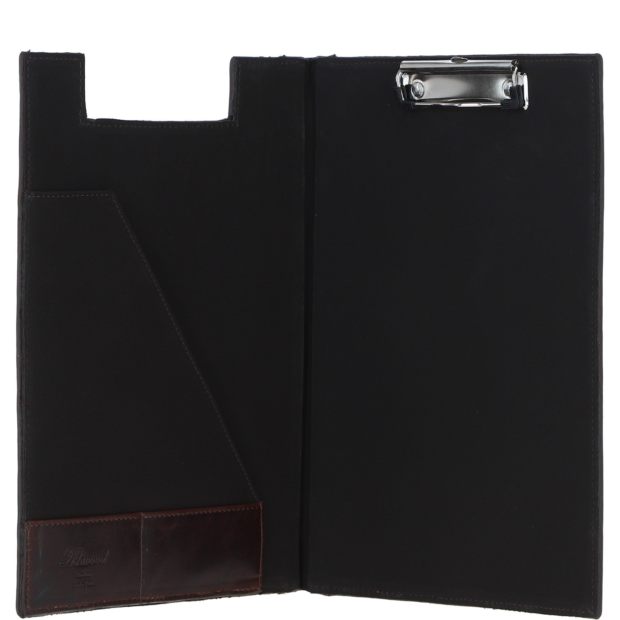 Ashwood Leather Clip Pad Folder Brown: PL-40