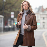 Sheepskin Duffle Coat Tobacco: CARRICK DUFFEL