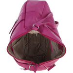 Leather Shoulder Bag with Zip & Magnetic Pocket Berry: Meath