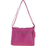 Sleek Luxe Leather Shoulder Bag Berry: Mourne