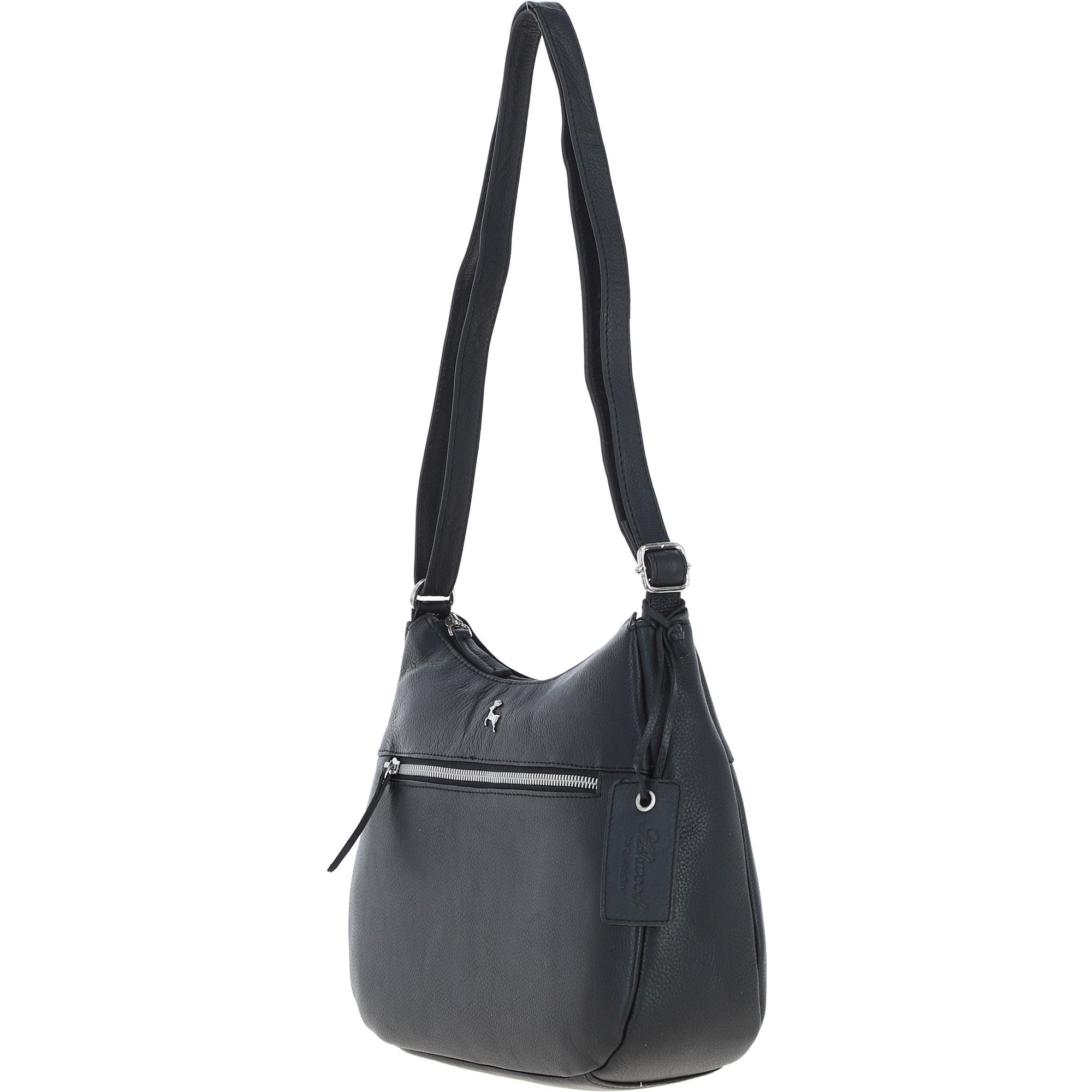 Ashwood Leather Ladies Hobo Shoulder Bag Black: Shannon