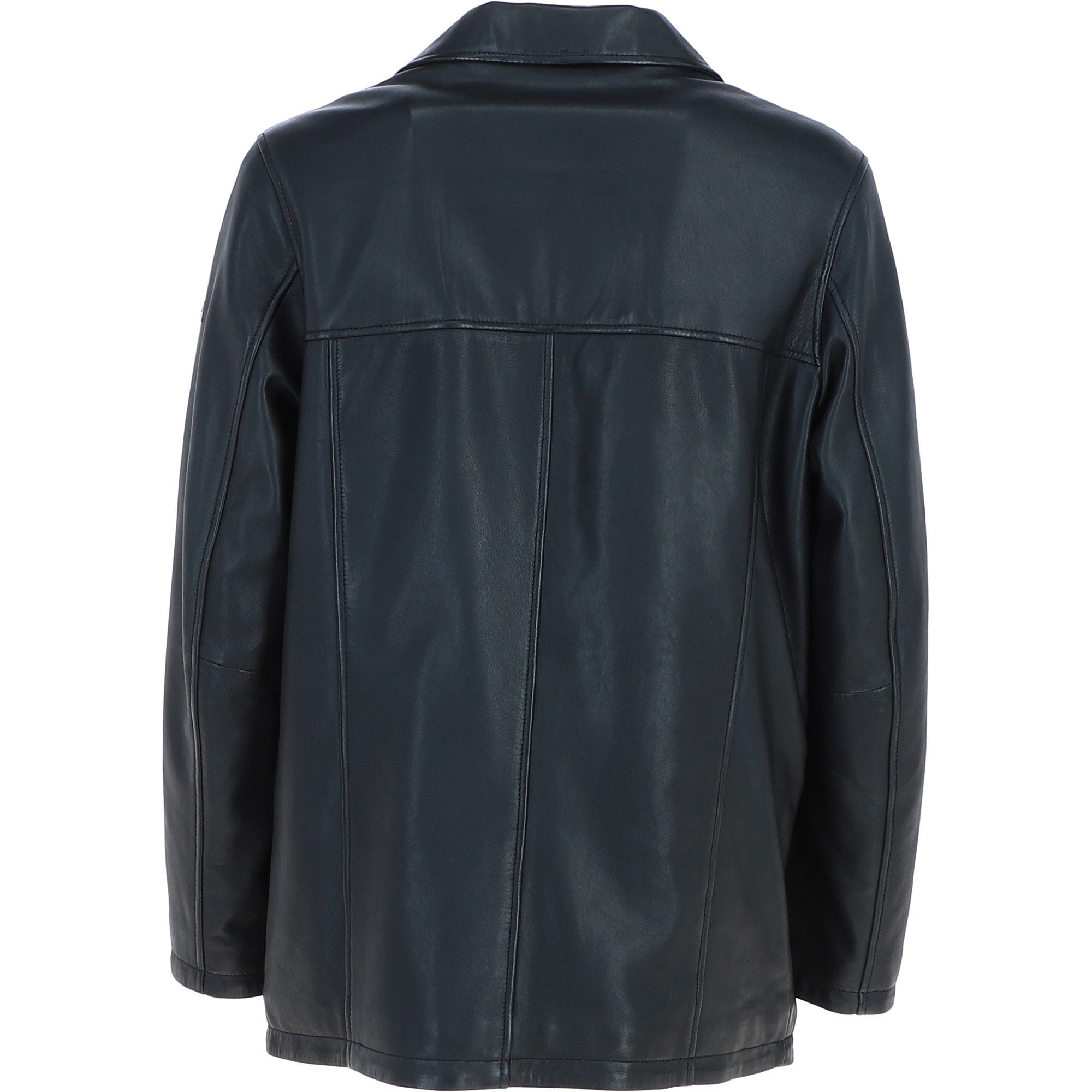 Trapper Lamb Leather Brando Collared Jacket Black: Box