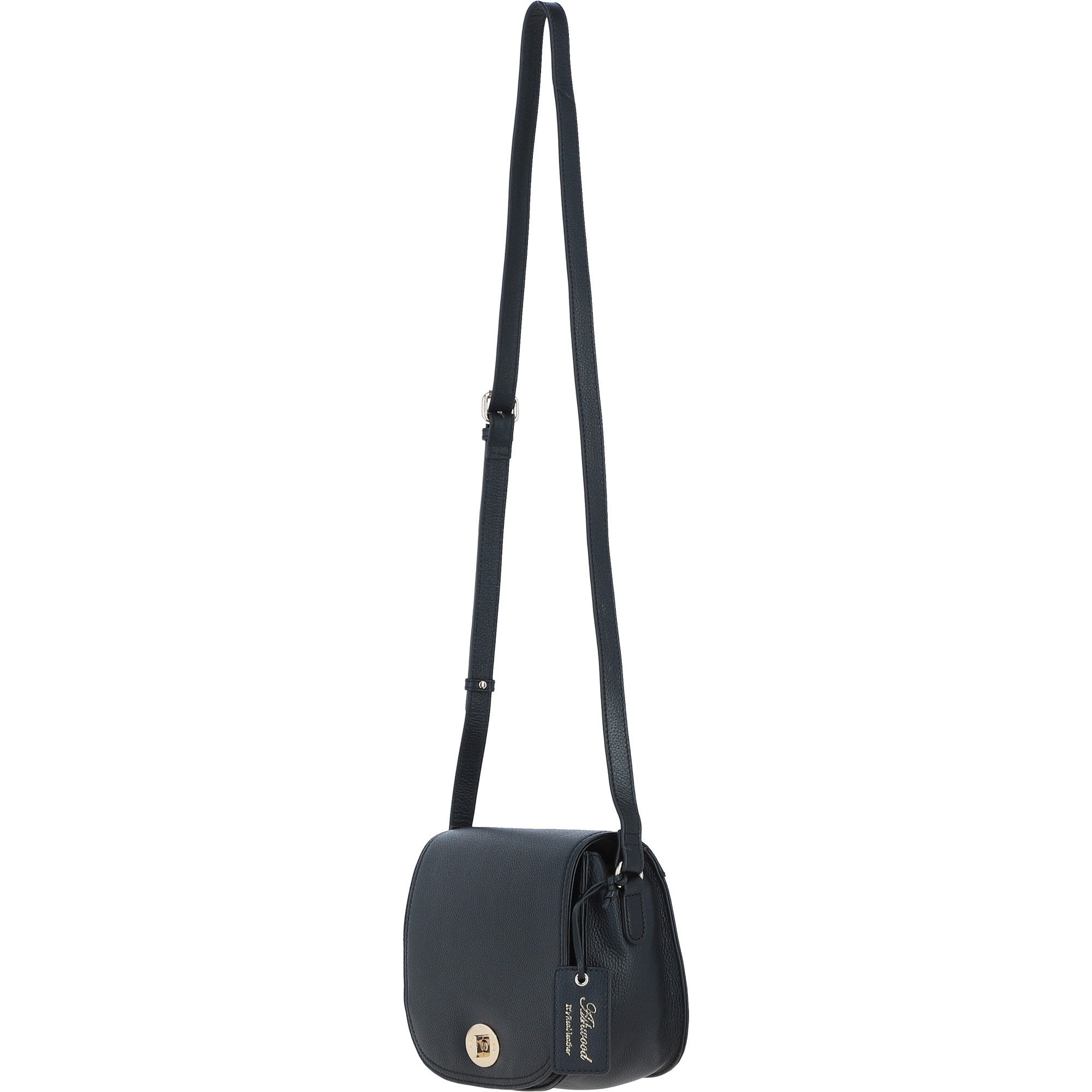 Ashwood Leather Crossbody Bag with Twist Lock Black: 64787