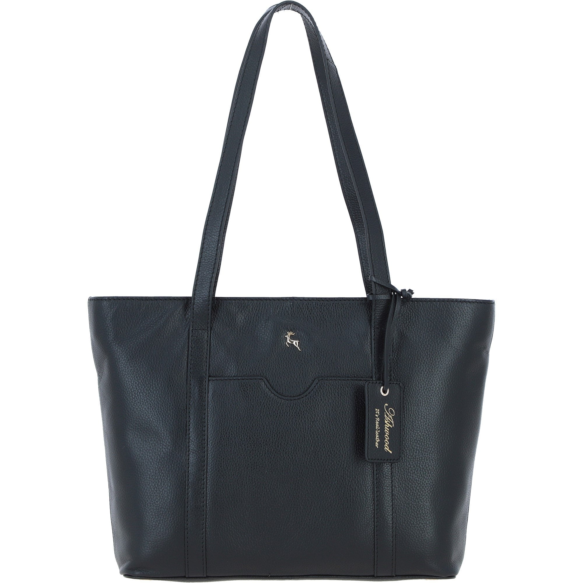 Ashwood Elegant Ladies Leather Shoulder Bag Black: 64668