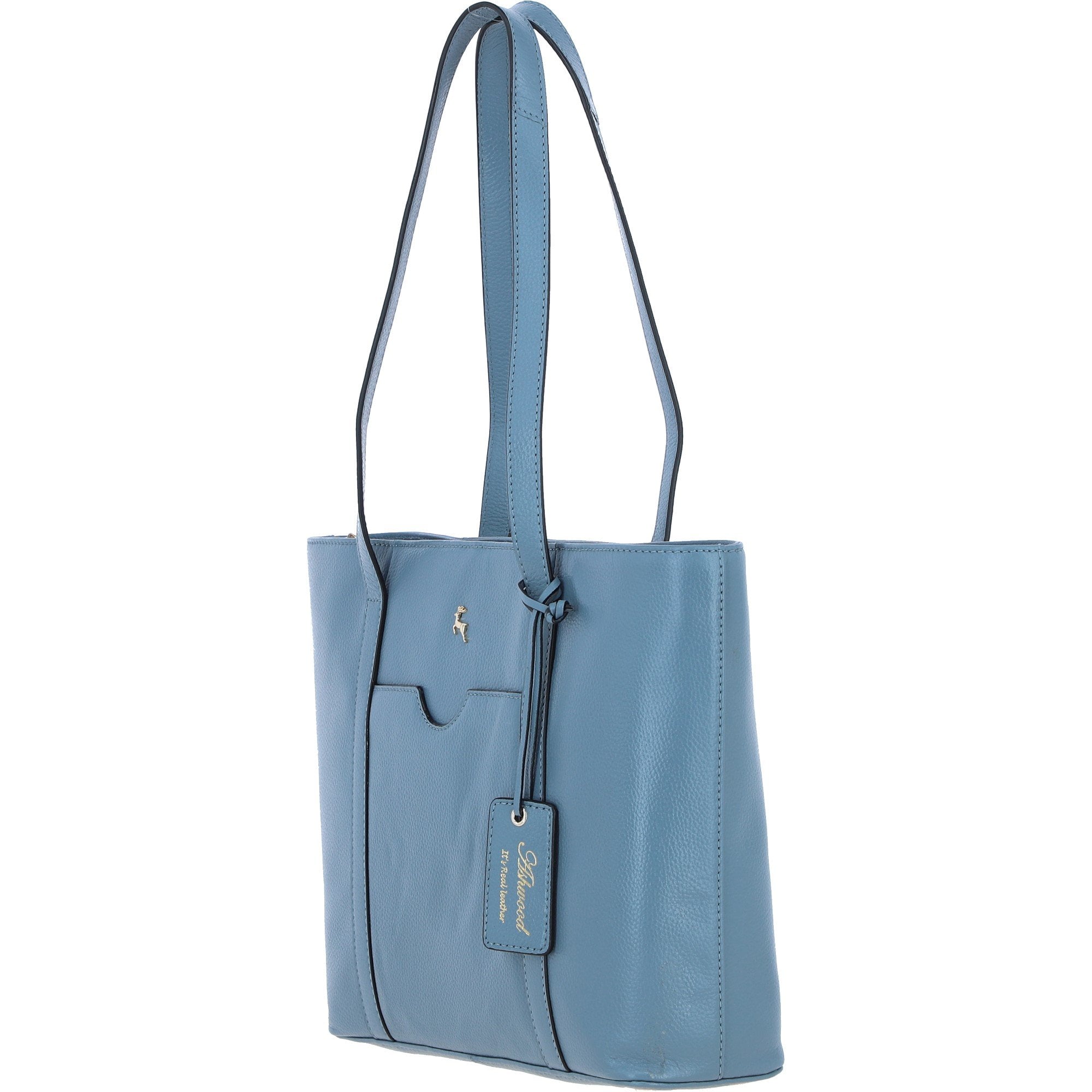 Ashwood Elegant Ladies Leather Shoulder Bag Denim: 64668
