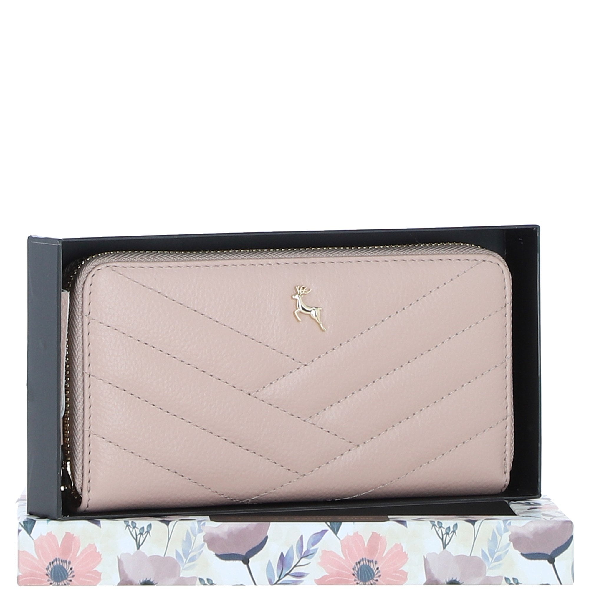 Ashwood Luxury Leather RFID-Protected Purse Beige: 32049