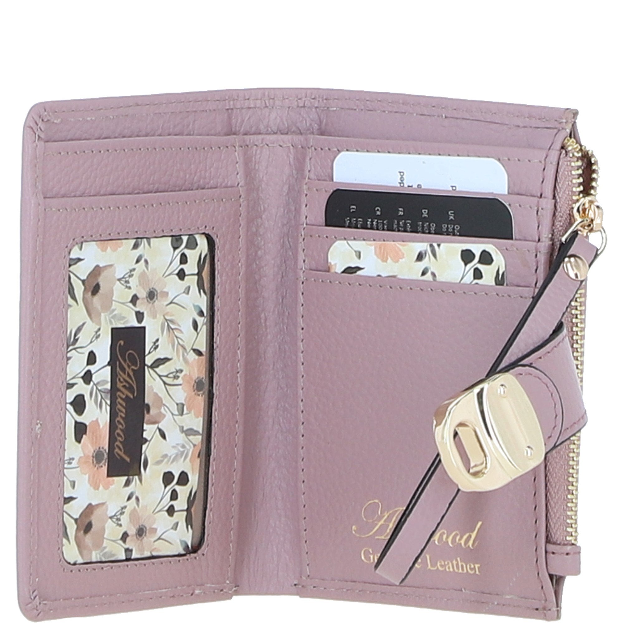 Ashwood Small Ladies Leather Purse Wood Rose: 32047