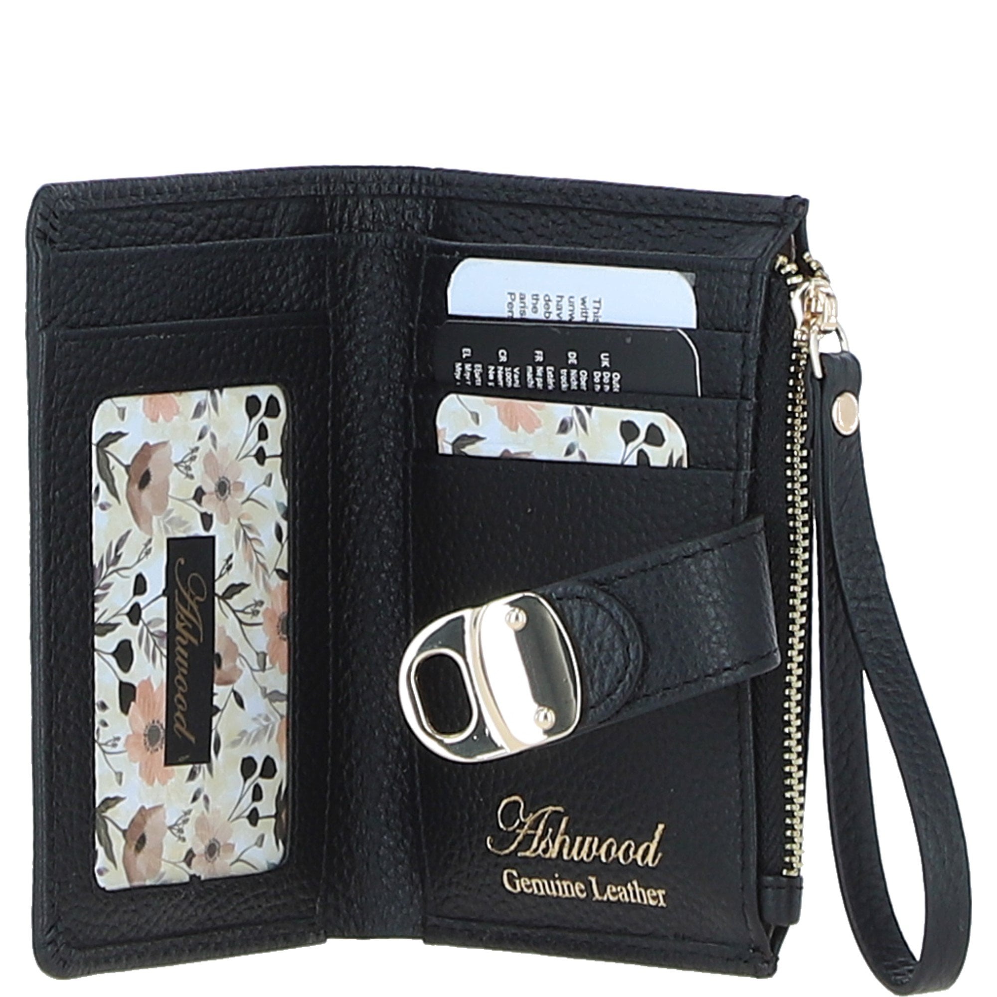 Ashwood Small Ladies Leather Purse Black: 32047