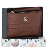 Ashwood Elegant Ladies' Small Leather Purse 2 Tone Tan: 32056