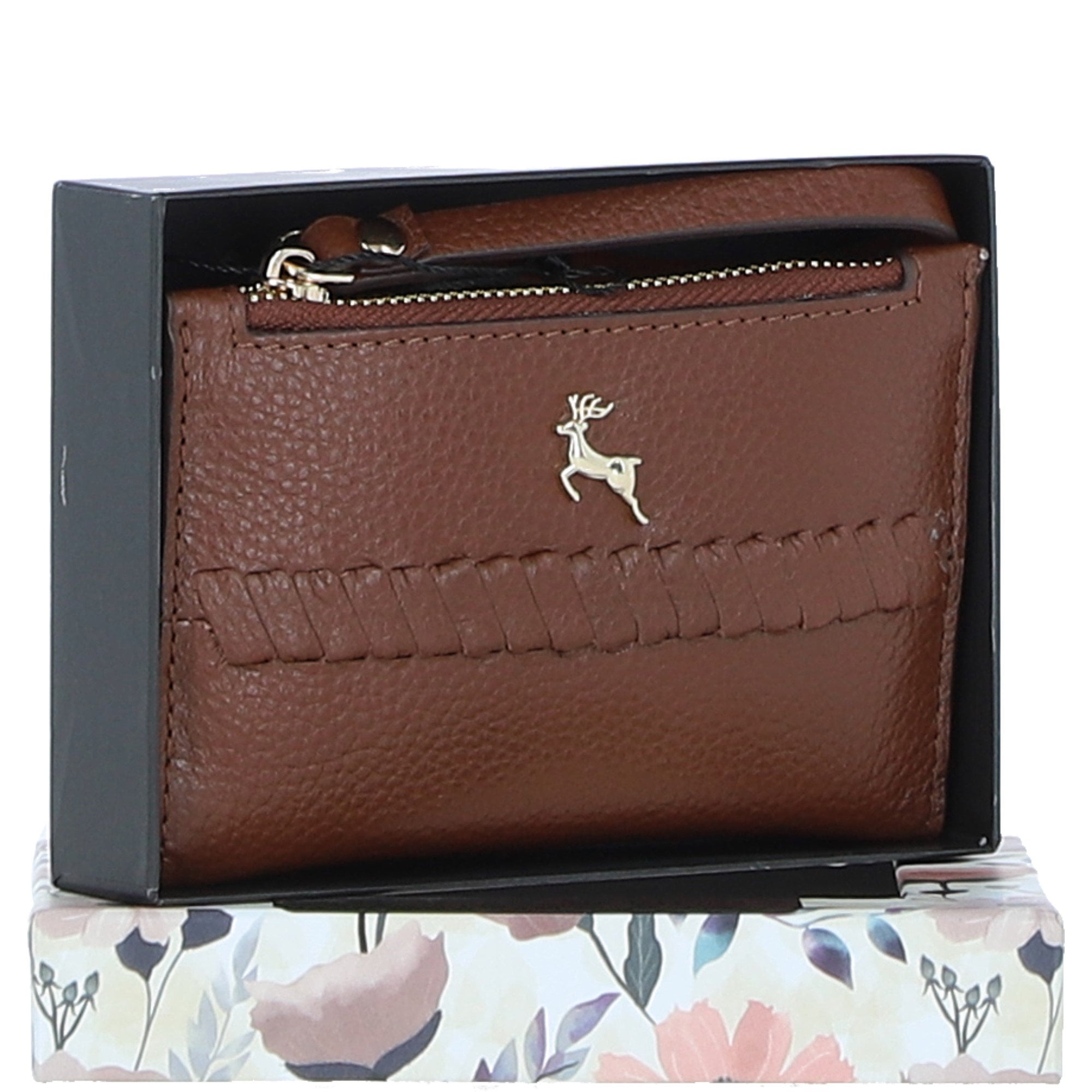 Ashwood Elegant Ladies' Small Leather Purse 2 Tone Tan: 32056
