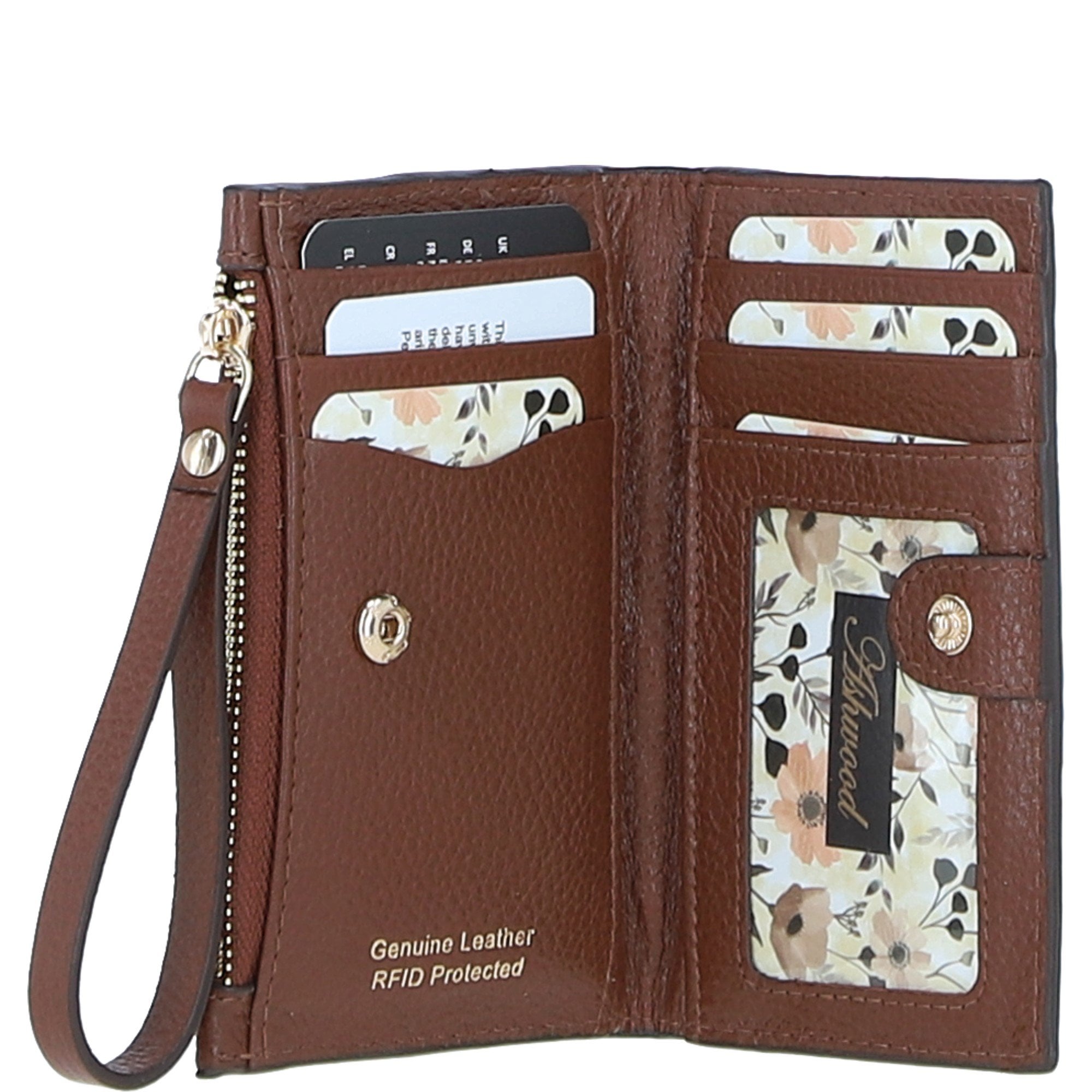 Ashwood Elegant Ladies' Small Leather Purse 2 Tone Tan: 32056