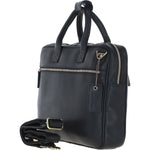 Medium Luxury Leather Ipad Work Bag Black: K-46