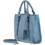 Real Leather Handbag with Adjustable Crossbody Strap Denim: 64867