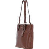 Elegant Shoulder Bag with Adjustable Straps 2 Tone Tan: 64562