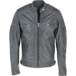 Ashwood Premium Leather Mens Vintage Biker Jacket Gray: AWM-N2