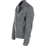 Ashwood Premium Leather Mens Vintage Biker Jacket Gray: AWM-N2
