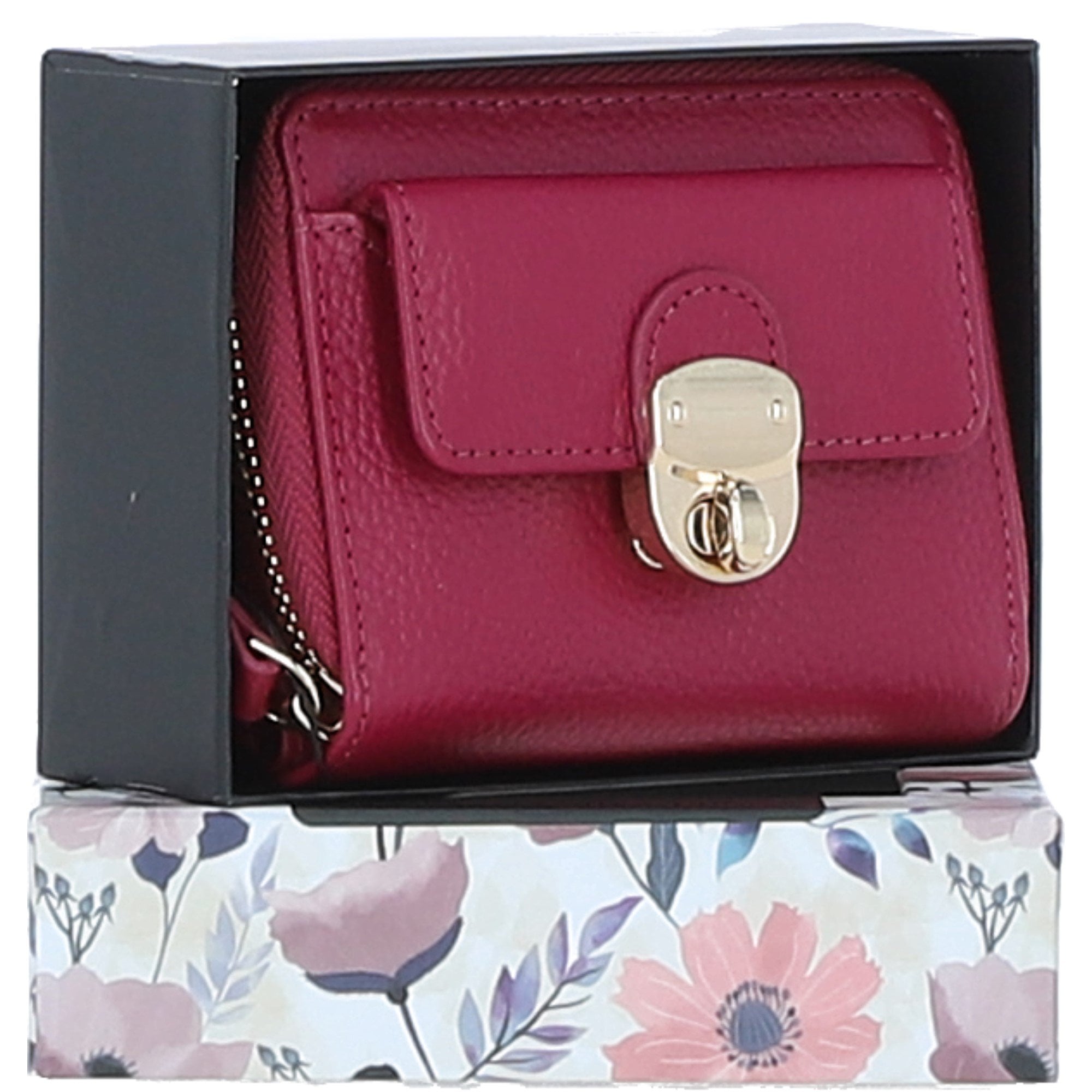 Ashwood Stylish Leather Purse Raspberry: Y-50