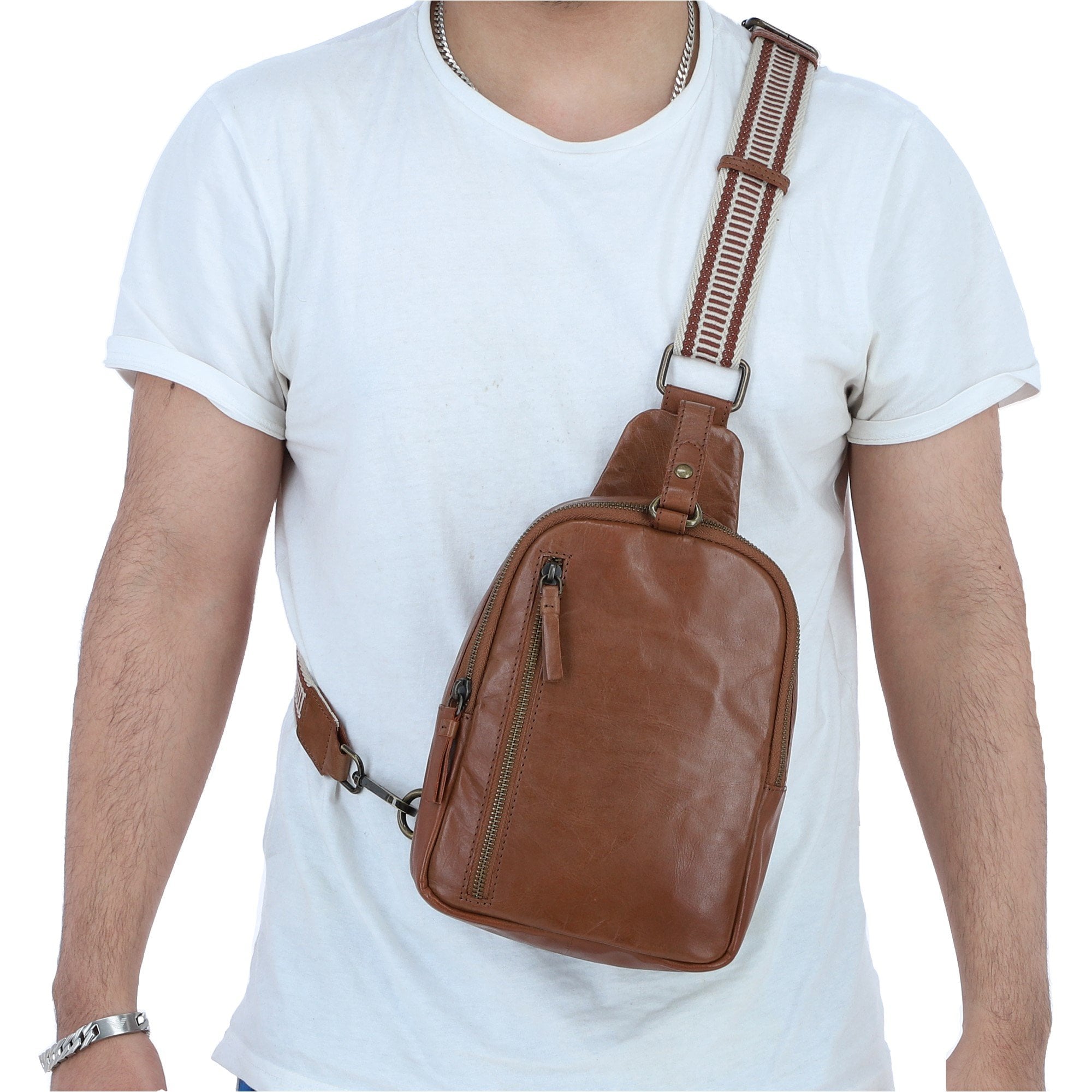 Ashwood Leather Sling Bag Tan: 64385
