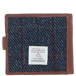 ​Ashwood Leather & Harris Tweed® Cloth Bi-Fold Wallet Tan/Mix: TW-80-21-TM