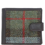 Ashwood Leather & Harris Tweed® Cloth Bi-Fold Wallet Brown/Mix: TW-80-22-BM