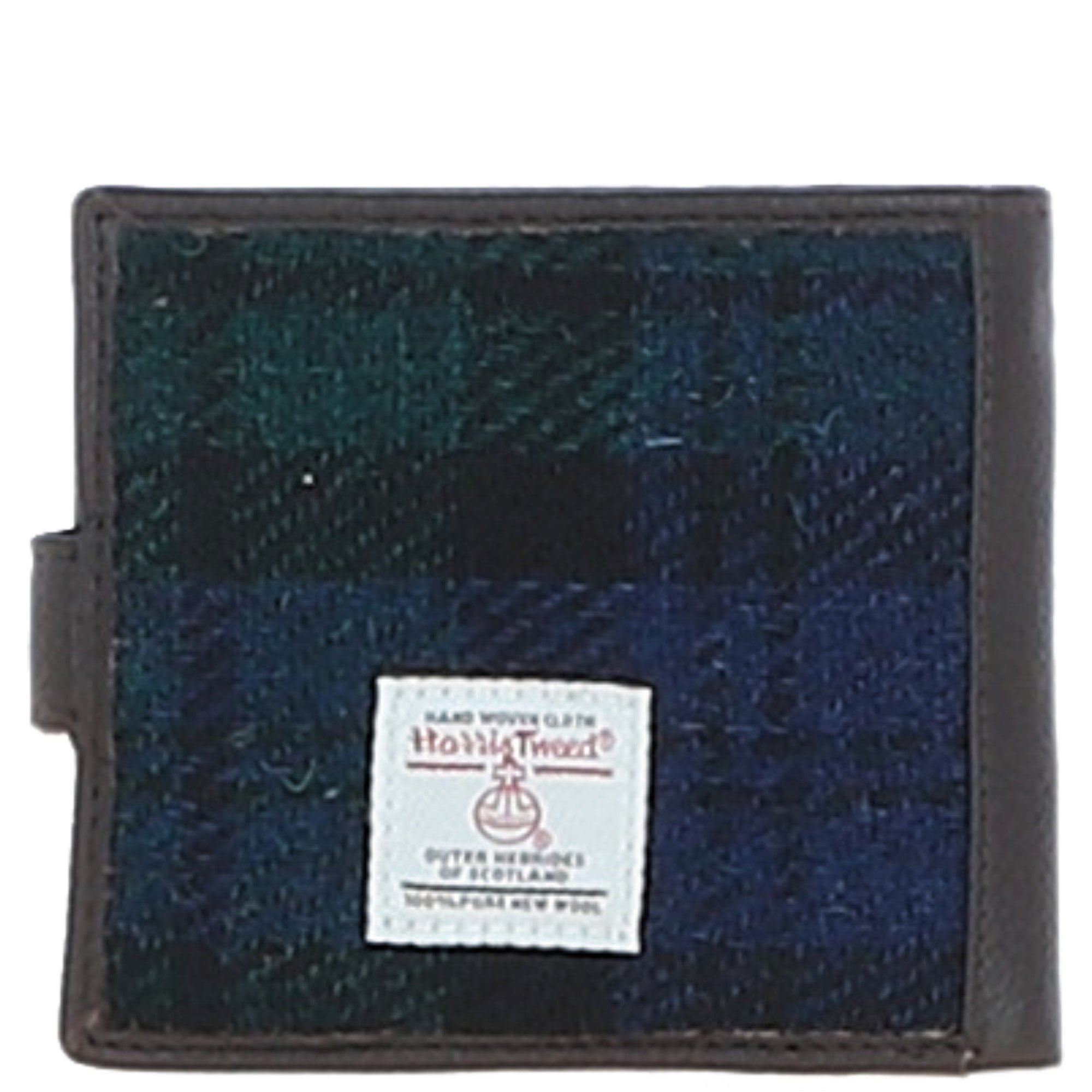 Ashwood Leather & Harris Tweed® Cloth Bi-Fold Wallet Brown/Mix: TW-80-22-BM