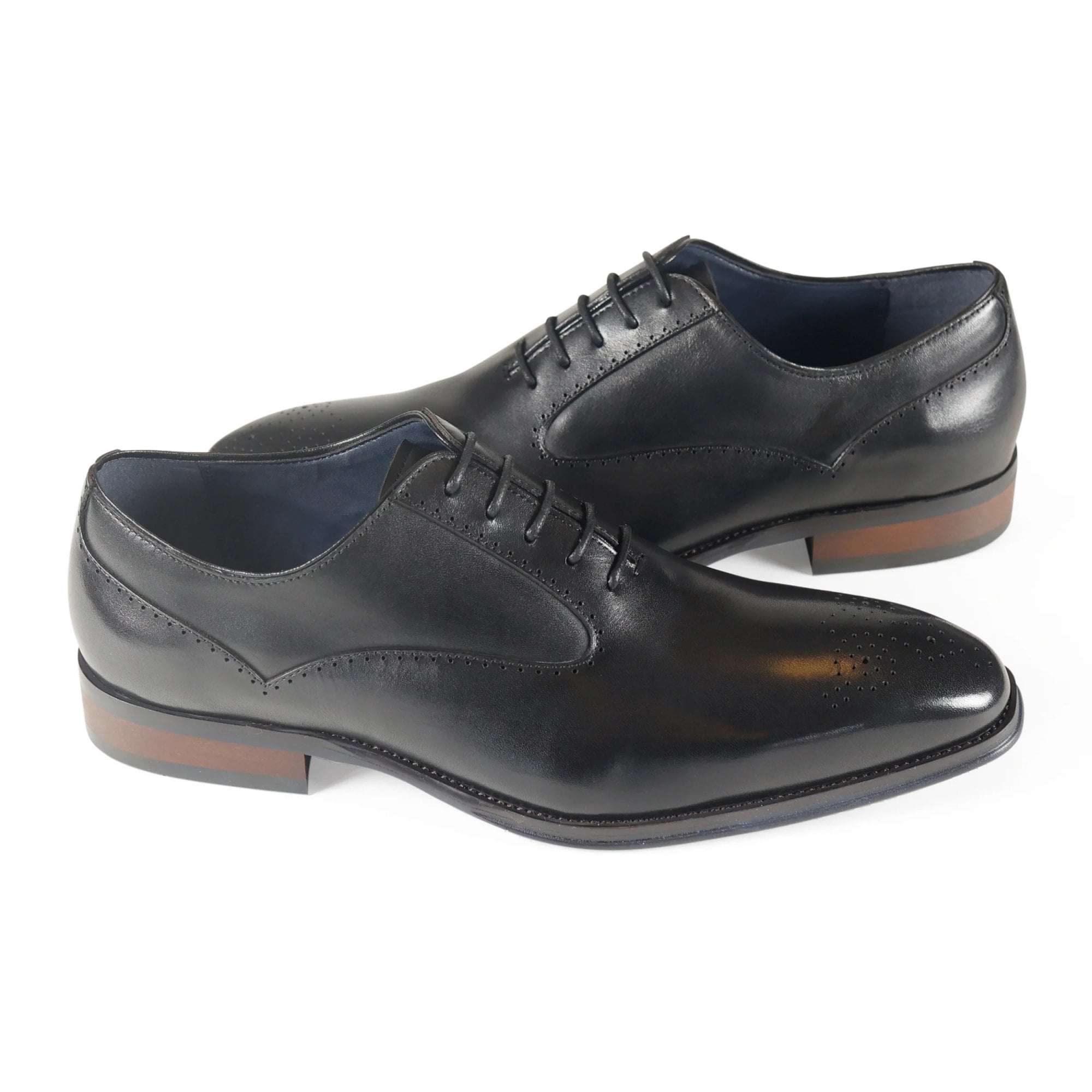 Azor Classic Leather Men's Oxford Shoe Black: LC RICARDO