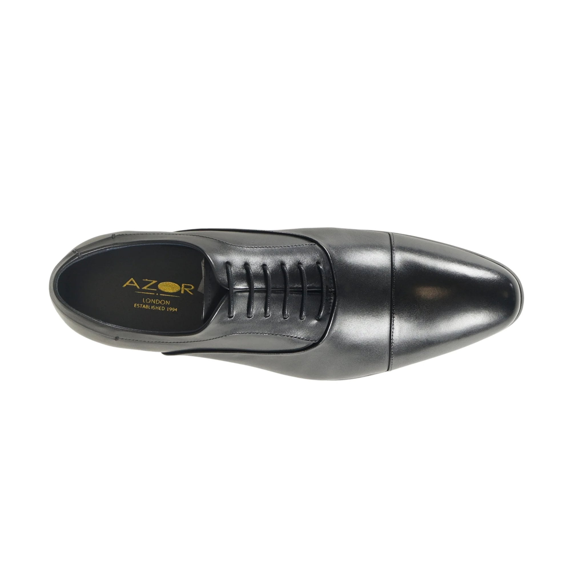 Azor Men's Leather Oxford Shoe Black: LC KENNINGTON