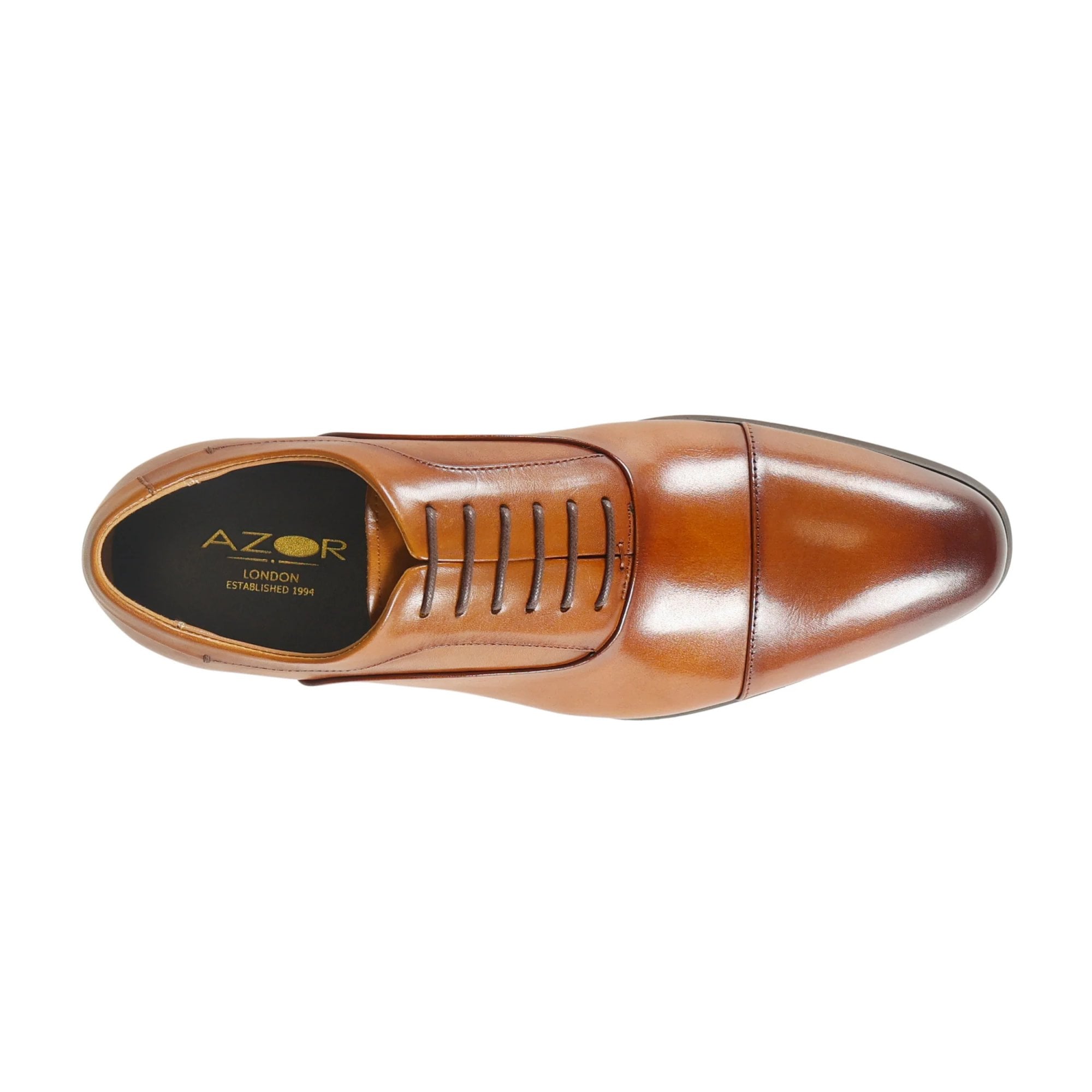 Azor Men's Leather Oxford Shoe Tan: LC KENNINGTON