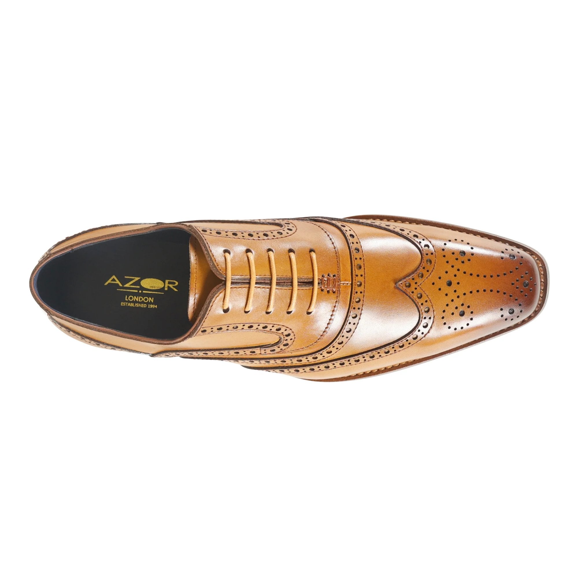Azor Men's Leather Brogue Shoes Tan: LC ALASKA