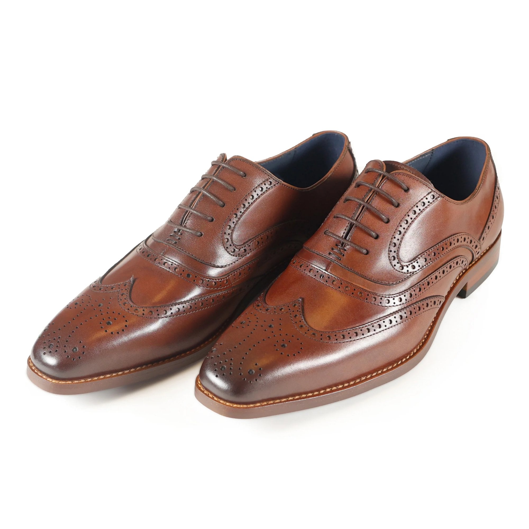 Azor Men's Leather Brogue Shoes Brown: LC ALASKA