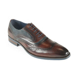 Azor Men's Two Tone Leather Brogue's Brown/Navy: LC WEBSTER