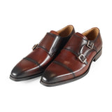 Azor Men's Monk Strap Shoes Brown: LC LOMBARDY