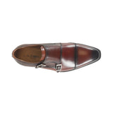 Azor Men's Monk Strap Shoes Brown: LC LOMBARDY