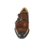 Azor Men's Monk Strap Shoes Brown: LC LOMBARDY