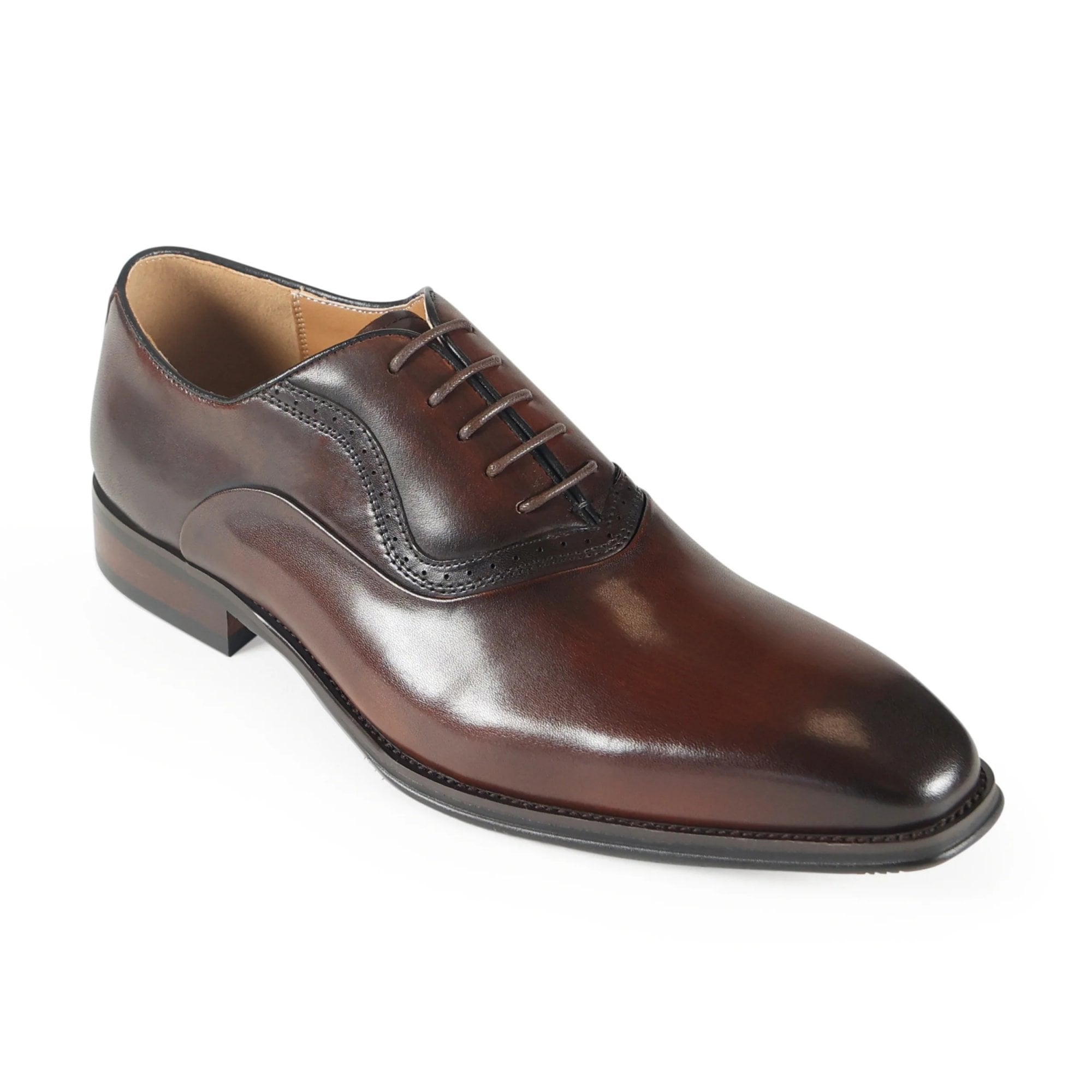 Azor Leather Men's Oxford Shoe Brown: LC GENEVA