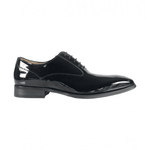 Azor Men's Shiny Leather Oxford Shoe Black Patent: LC RICARDO