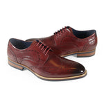 Azor Men's Classic Wingtip Shoe Burgundy: LC VENEZIA