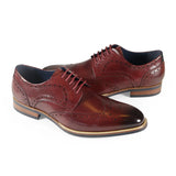 Azor Men's Classic Wingtip Shoe Burgundy: LC VENEZIA