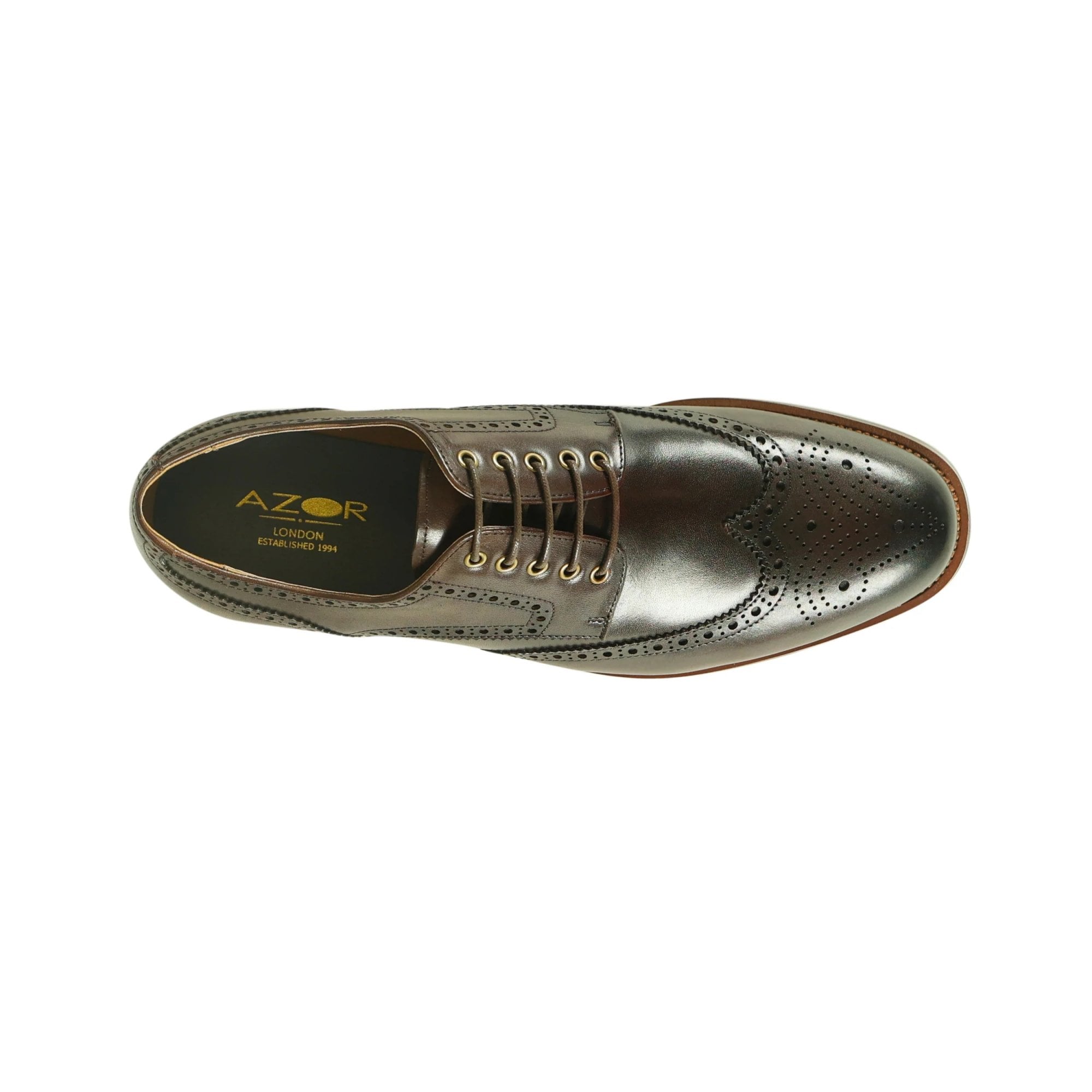 Azor Men's Wingtip Brogue Shoe Brown: LC RICHMOND