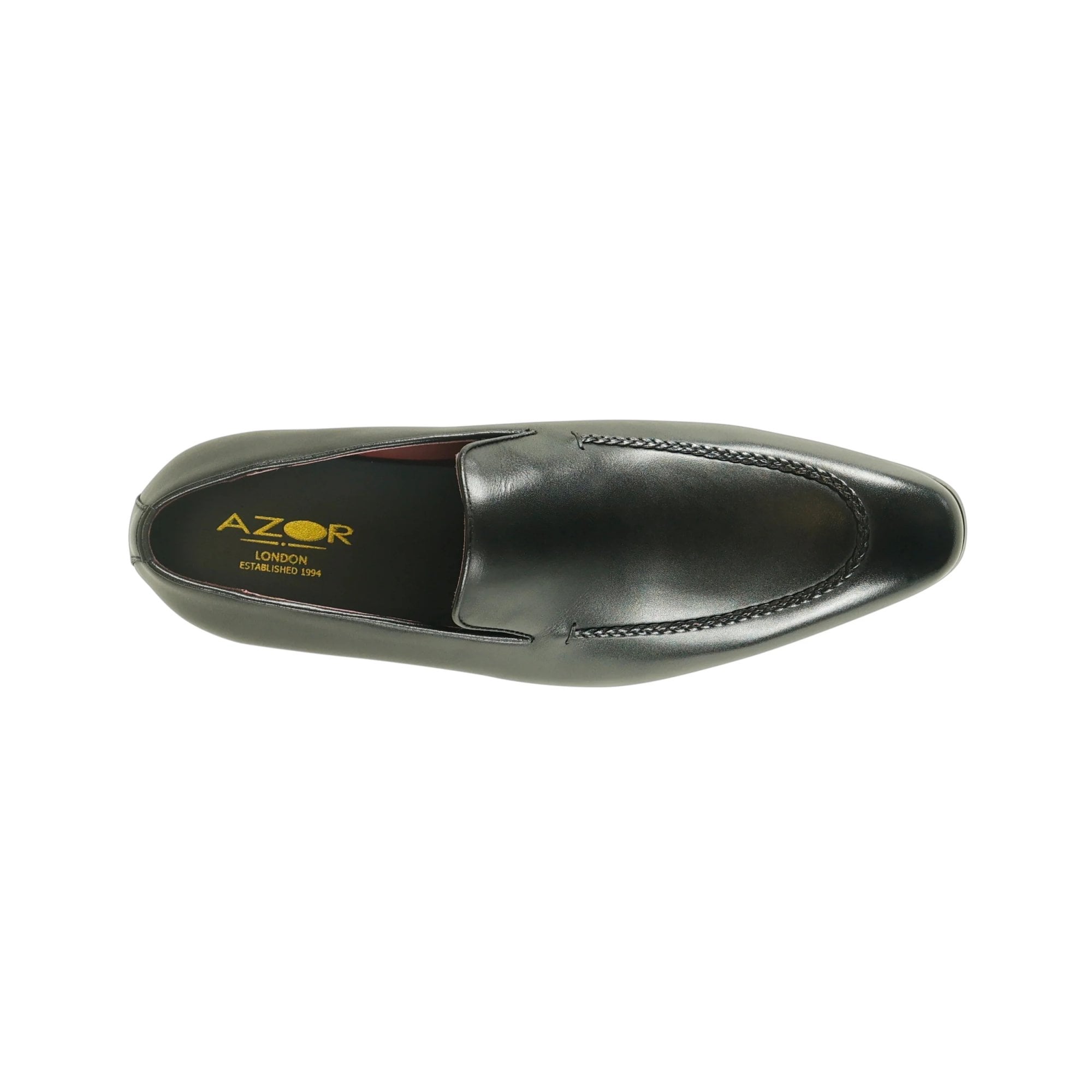 Azor Men's Leather Slip-on Shoe Black: LC MILAN