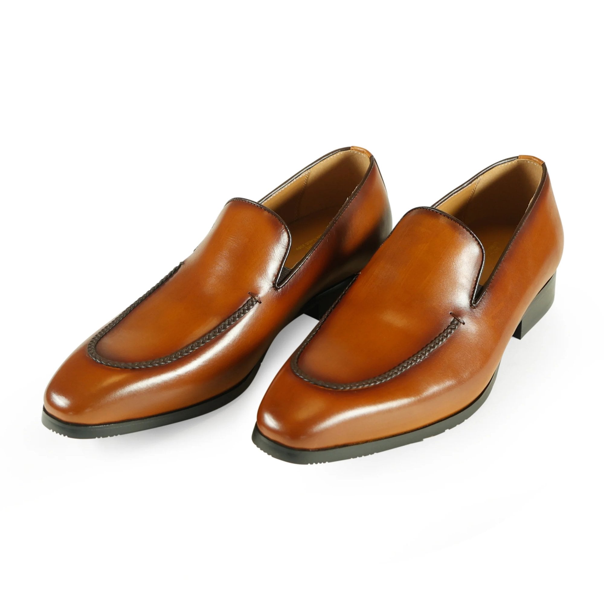 Azor Men's Leather Slip-on Shoe Tan: LC MILAN