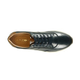 Azor Men's Premium Leather Trainer Navy: LC CALABRIA