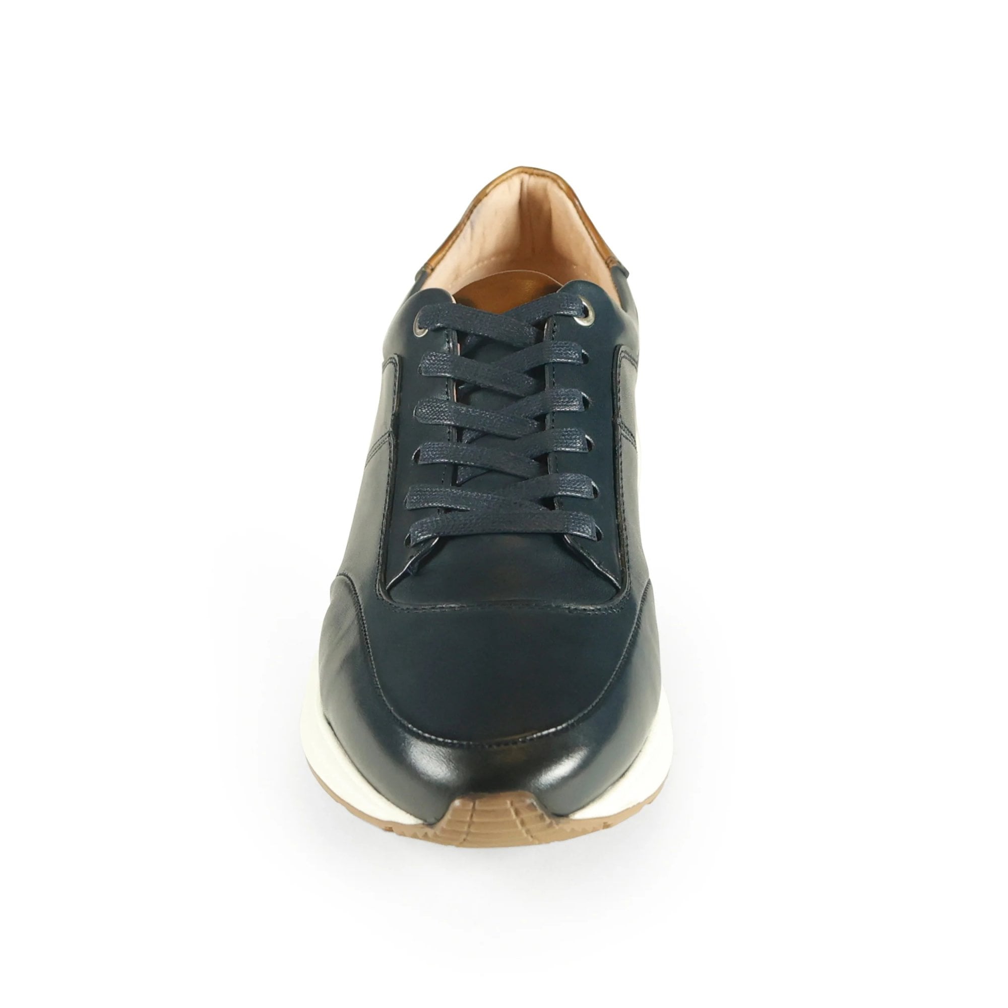 Azor Men's Premium Leather Trainer Navy: LC CALABRIA