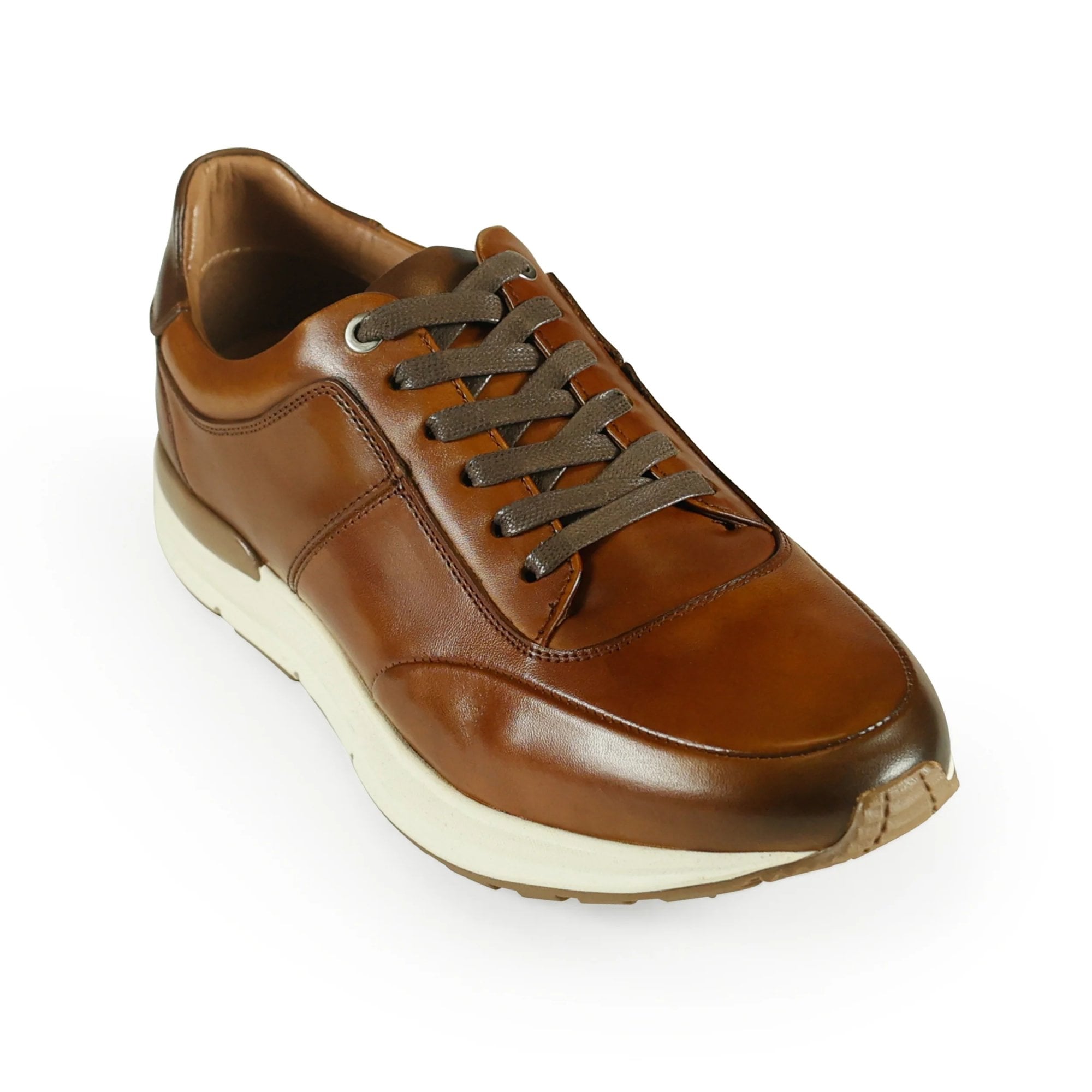 Azor Men's Premium Leather Trainer Tan: LC CALABRIA