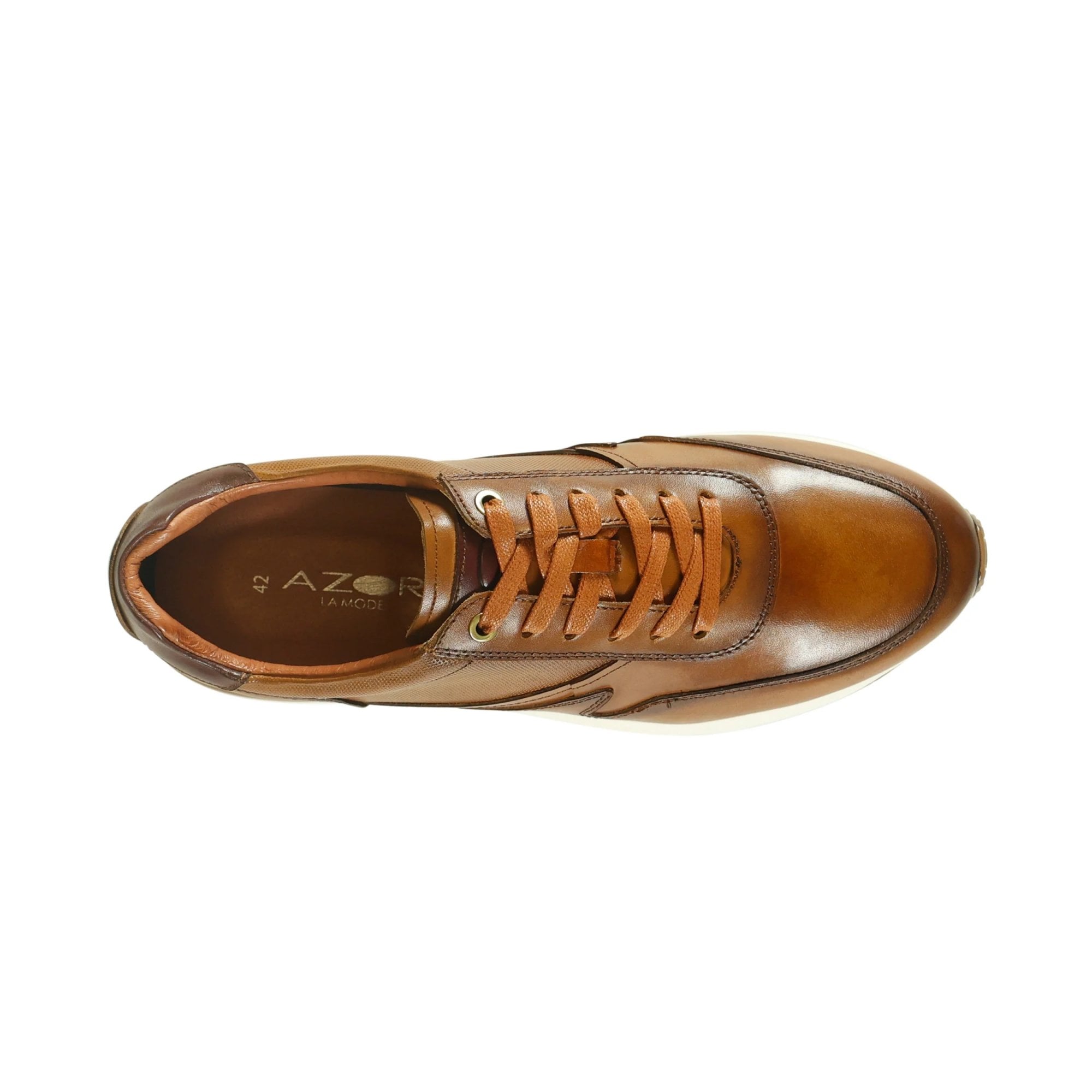 Azor Men's Modern Casual Trainer Tan: LC CAPRI