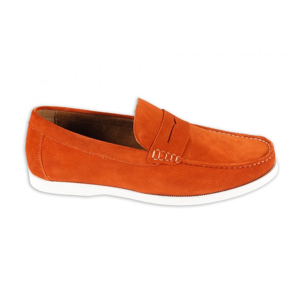 Front Men's Smart Leather Loafer Orange: LC DOUG