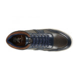 Front Men's Casual Leather Lace-up Trainers Navy/Grey: LC RENZO