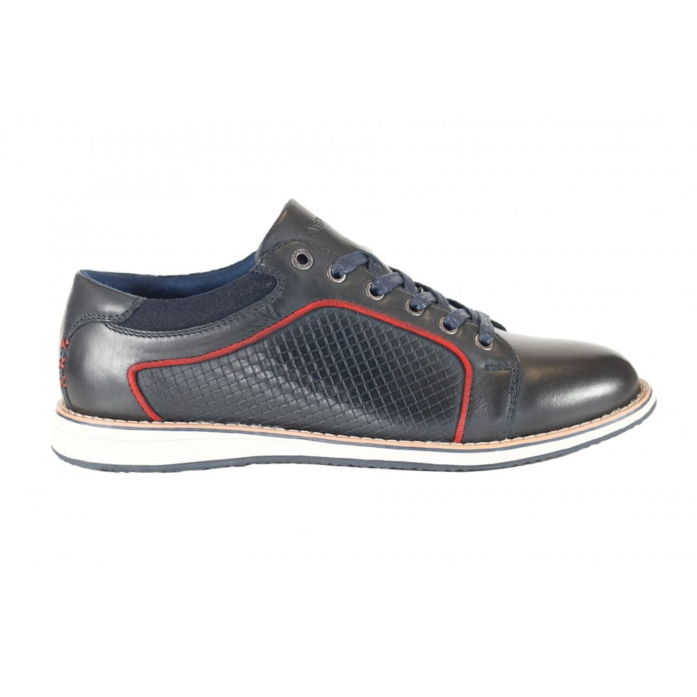 Front Men's Laced Trainer Shoes Navy: LC GINO